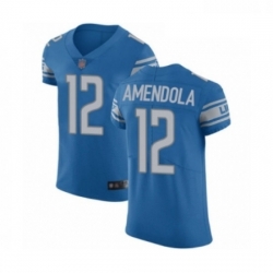 Men Detroit Lions 12 Danny Amendola Blue Team Color Vapor Untouchable Elite Player Football Jersey