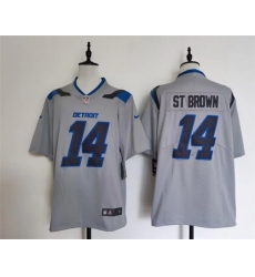Men Detroit Lions 14 Amon Ra St Brown Silver 2026 Rivalries Collection Limited Stitched Football Jersey Men Detroit Lions 14 Amon Ra St Brown Silver 2026 Rivalries Collection Limited Stitched Football Jersey