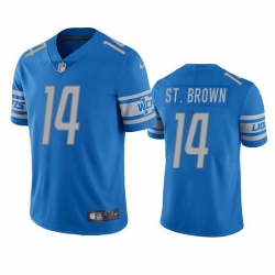 Men Detroit Lions 14 Mon Ra St Brown Blue Vapor Untouchable Limited Stitched jersey