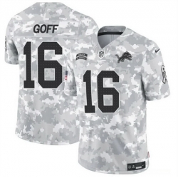 Men Detroit Lions 16 Jared Goff 2024 F U S E Arctic Camo Salute To Service Limited Stitched Football Jersey