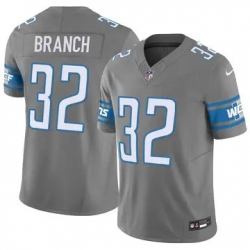 Men Detroit Lions 32 Brian Branch Gray 2023 F U S E Vapor Untouchable Limited Stitched Jersey