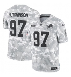 Men Detroit Lions 97 Aidan Hutchinson 2024 Arctic Camo Salute To Service Limited Stitched Football Jersey