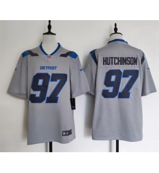 Men Detroit Lions 97 Aidan Hutchinson Silver 2026 Rivalries Collection Limited Stitched Football Jersey Men Detroit Lions 97 Aidan Hutchinson Silver 2026 Rivalries Collection Limited Stitched Football Jersey