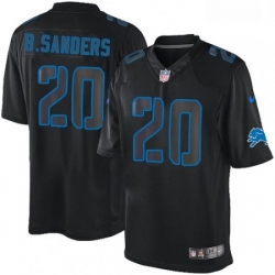 Men Nike Detroit Lions 20 Barry Sanders Limited Black Impact NFL Jersey