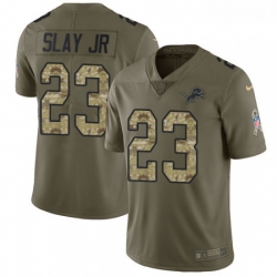 Men Nike Detroit Lions 23 Darius Slay Jr Limited Olive Camo Salute to Service NFL Jersey