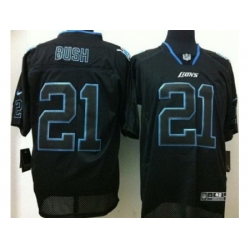 Nike Detroit Lions 21 Reggie Bush Black Elite Light Out NFL Jersey