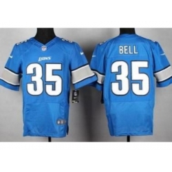 Nike Detroit Lions 35 Joique Bell Blue Elite NFL Jersey