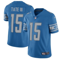 Nike Lions #15 Golden Tate III Blue Team Color Mens Stitched NFL Vapor Untouchable Limited Jersey