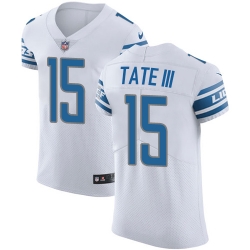 Nike Lions #15 Golden Tate III White Mens Stitched NFL Vapor Untouchable Elite Jersey