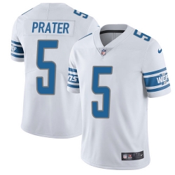 Nike Lions #5 Matt Prater White Mens Stitched NFL Vapor Untouchable Limited Jersey