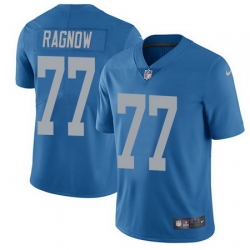 Nike Lions #77 Frank Ragnow Blue Throwback Mens Stitched NFL Vapor Untouchable Limited Jersey