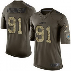 Nike Lions #91 Ashawn Robinson Green Mens Stitched NFL Limited Salute to Service Jersey