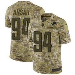 Nike Lions #94 Ziggy Ansah Camo Mens Stitched NFL Limited 2018 Salute To Service Jersey