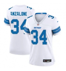 Women Detroit Lions Alex Anzalone #34 White Vapor Stitched Nike NFL Jersey