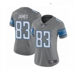 Womens Detroit Lions 83 Jesse James Limited Steel Rush Vapor Untouchable Football Jersey