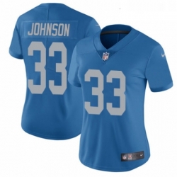 Womens Nike Detroit Lions 33 Kerryon Johnson Blue Alternate Vapor Untouchable Elite Player NFL Jersey