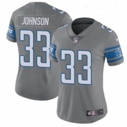 Womens Nike Detroit Lions 33 Kerryon Johnson Limited Steel Rush Vapor Untouchable NFL Jersey