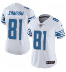 Womens Nike Detroit Lions 81 Calvin Johnson Elite White NFL Jersey