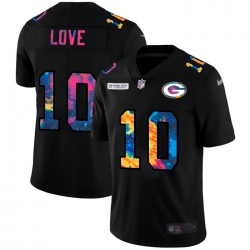 Green Bay Green Bay Green Bay Green Bay Packers 10 Jordan Love Men Nike Multi Color Black 2020 NFL Crucial Catch Vapor Untouchable Limited Jersey