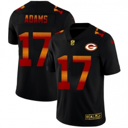 Green Bay Green Bay Green Bay Green Bay Packers 17 Davante Adams Men Black Nike Red Orange Stripe Vapor Limited NFL Jersey