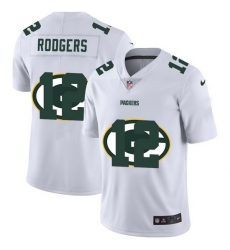 Green Bay Packers 12 Aaron Rodgers White Men Nike Team Logo Dual Overlap Limited NFL Jersey