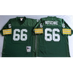 Men Green Bay Green Bay Packers 66 Ray Nitschke Green M&N Throwback Jersey