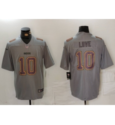 Men Green Bay Packers 10 Jordan Love Grey Atmosphere Fashion Stitched Football Jersey