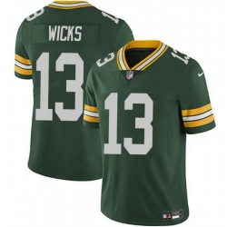 Men Green Bay Packers 13 Dontayvion Wicks Green 2025 Vapor Untouchable Limited Stitched Football Jersey