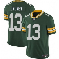 Men Green Bay Packers  13 Kyron Drones Green 2026 Draft Vapor Untouchable Limited Stitched Football Jersey