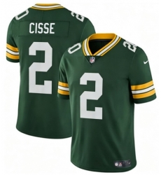 Men Green Bay Packers 2 Brandon Cisse Green 2026 Draft F U S E Stitched Football Jersey