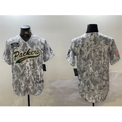 Men Green Bay Packers Blank 2024 Arctic Camo Salute To Service Stitched Baseball Jersey