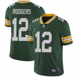 Men Nike Green Bay Packers 12 Aaron Rodgers Green Vapor Limited Jersey