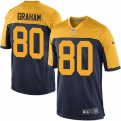 Men Nike Green Bay Packers 80 Jimmy Graham Game Navy Blue Alternate NFL Jersey