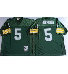 Mitchell&Ness 1966 Packers 5 Paul Hornung Green Throwback Stitched NFL Jersey