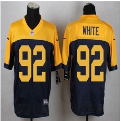 New Packers #92 Green Bay Packers White Navy Blue Alternate Mens Stitched NFL New Elite Jersey