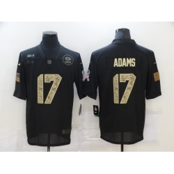 Nike Green Bay Green Bay Packers 17 Davante Adams Black Camo 2020 Salute To Service Limited Jersey