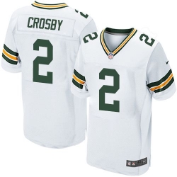 Nike Green Bay Packers #2 Mason Crosby White Men 27s Stitched NFL Elite Jersey