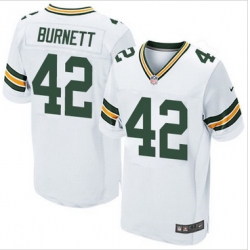 Nike Green Bay Packers #42 Morgan Burnett White Mens Stitched NFL Elite Jersey