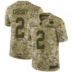 Nike Packers #2 Mason Crosby Camo Mens Stitched NFL Limited 2018 Salute To Service Jersey