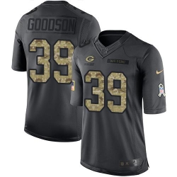 Nike Packers #39 Demetri Goodson Black Mens Stitched NFL Limited 2016 Salute To Service Jersey