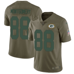 Nike Packers #88 Ty Montgomery Olive Mens Stitched NFL Limited 2017 Salute To Service Jersey