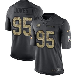 Nike Packers #95 Datone Jones Black Mens Stitched NFL Limited 2016 Salute To Service Jersey