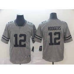 Packers 12 Aaron Rodgers Gray Gridiron Gray Vapor Untouchable Limited Jersey