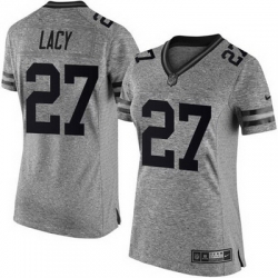 Nike Packers #27 Eddie Lacy Gray Womens Stitched NFL Limited Gridiron Gray Jersey