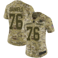 Nike Packers #76 Mike Daniels Camo Women Stitched NFL Limited 2018 Salute to Service Jersey