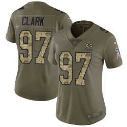 Nike Packers #97 Kenny Clark Olive Camo Womens Stitched NFL Limited 2017 Salute to Service Jersey