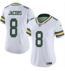 Women Green Bay Packers 8 Josh Jacobs White Vapor Untouchable Limited Stitched Jersey