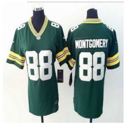 Women New Packers #88 Ty Montgomery Green Team Color Stitched NFL Elite Jersey