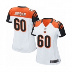 Womens Cincinnati Bengals 60 Michael Jordan Game White Football Jersey