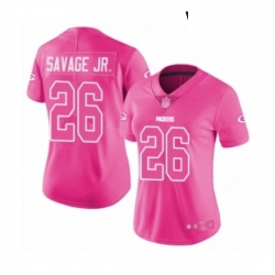 Womens Green Bay Packers 26 Darnell Savage Jr Limited Pink Rush Fashion Football Jersey